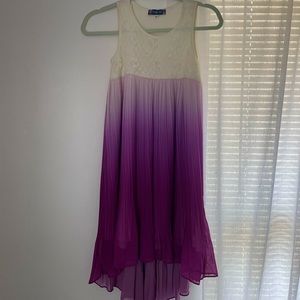 “truly me” white and purple ombré girls dress. size 14